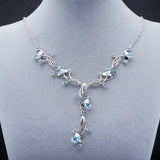 Natural Sky Blue Topaz Gemstone,  925 Sterling Silver Necklace