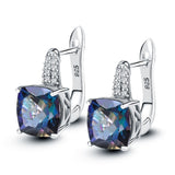 Blueish Mystic Quartz, 925 Sterling Silver Earrings