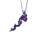 Natural Amethyst Gemstone, 925 Sterling Sliver Necklace -