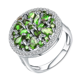 Natural Chrome Diopside, 925 Sterling Silver Ring