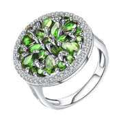 Natural Chrome Diopside, 925 Sterling Silver Ring