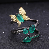 Natural Green Agate, Gold Plated, 925 Sterling Silver Handmade Ring