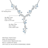 Natural Sky Blue Topaz Gemstone,  925 Sterling Silver Necklace