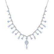 Natural Sky Blue Topaz Gemstone, 925 Sterling Silver Necklace