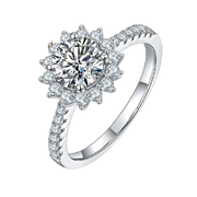 Moissanite Diamond , 925 Sterling Silver Ring