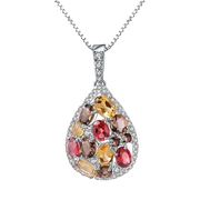 Natural Gemstones, 925 Sterling Silver Necklace