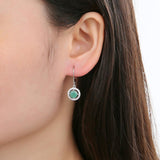 Natural Black Garnet Emerald Gemstones, 925 Sterling Silver Earrings