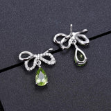 Natural Peridot,  925 Sterling Silver Stud Earrings