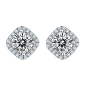 Moissanite Diamond Earrings, 925 Sterling Silver