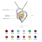 Natural Gemstones, 925 Sterling Silver Personnalized Birthstone Necklace