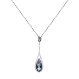 Natural Mystic Quartz Gemstone,  925 Sterling Silver Pendant Necklace