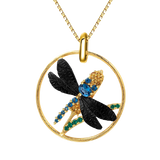 Natural London Blue Topaz Gemstone, Gold Plated, 925 Sterling Silver Necklace