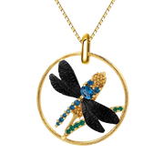 Natural London Blue Topaz Gemstone, Gold Plated, 925 Sterling Silver Necklace