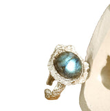 Crystal Moonstone Sterling Silver Women's Ring