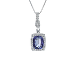 Natural Iolite Blue Mystic Quartz Gemstone, 925 Sterling Silver Necklace