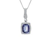 Natural Iolite Blue Mystic Quartz Gemstone, 925 Sterling Silver Necklace