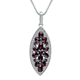 Natural Black Garnet Gemstone, 925 Sterling Silver Necklace