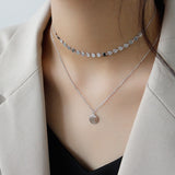 925 Sterling Silver Double Layer Necklace